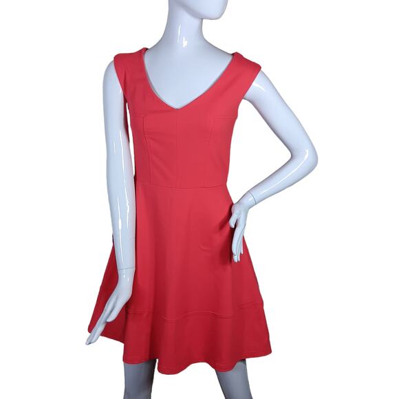 Cynthia Rowley Fit and Flare Dress Size XS Orange Red Sleeveless - Picture 1 of 12